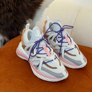 Jimmy Choo Cosmos Sneakers in White and Pink Leather